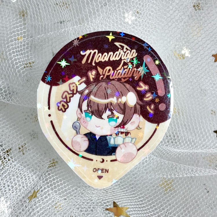 Shuuya Pudding Cup Hologram Sparkle Sticker $1